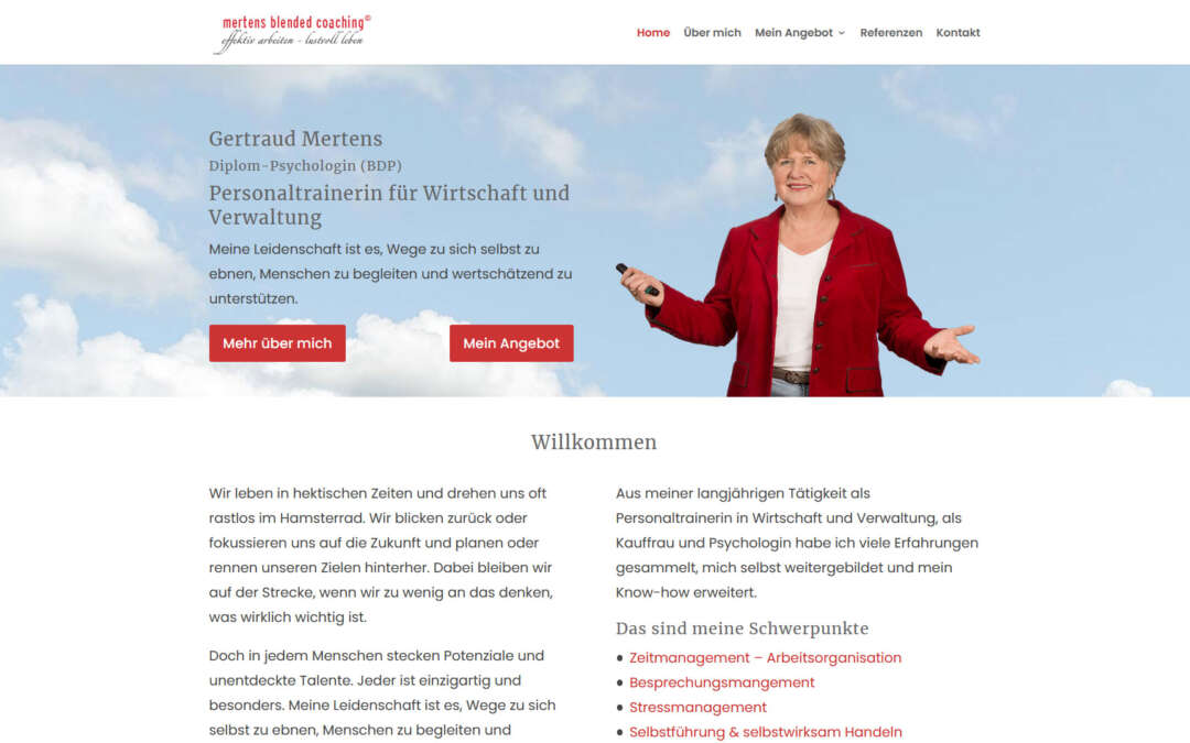 WordPress Divi Website für Dipl. Psychologin Gertraud Mertens