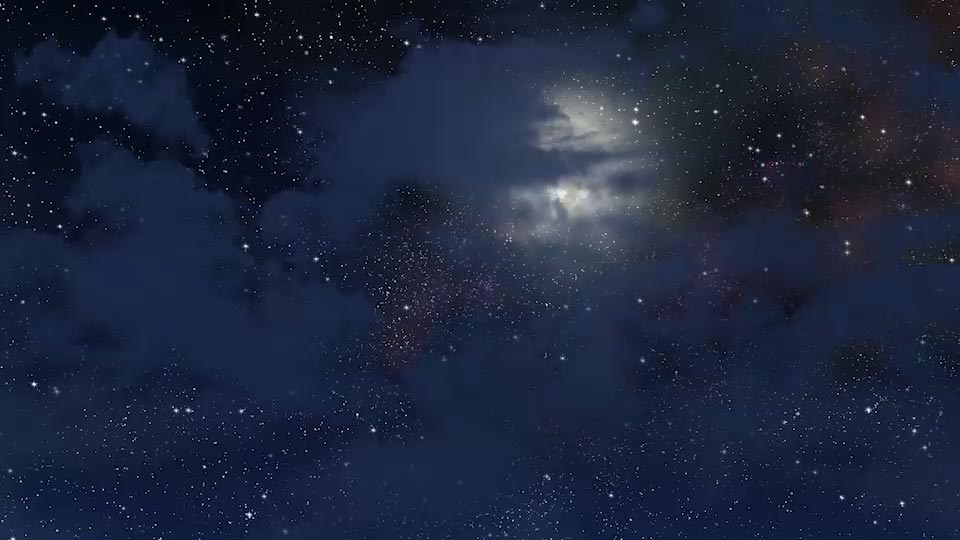 2022 06 20 4k night sky with fair weather clouds moon and stars web