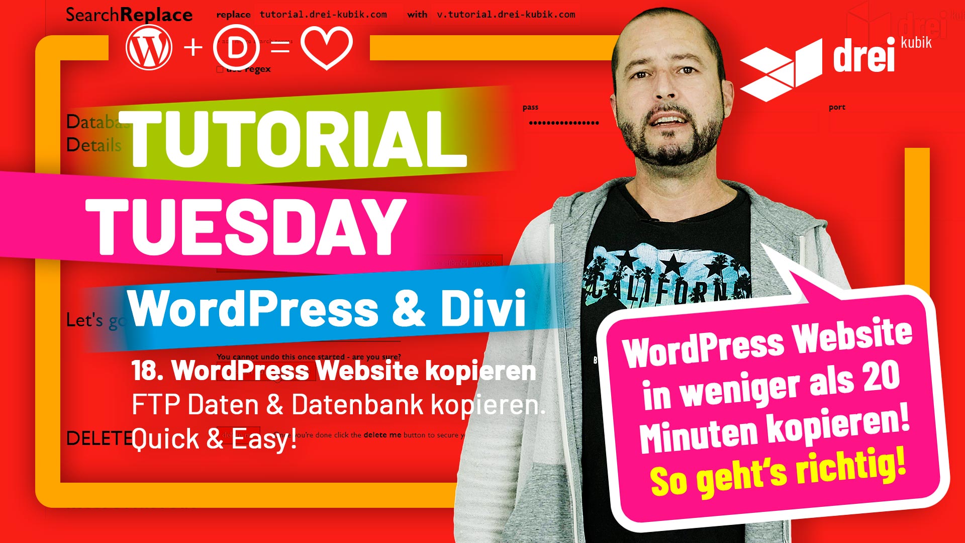 Divi Tutorial 18 WordPress Website Datenbank Kopieren