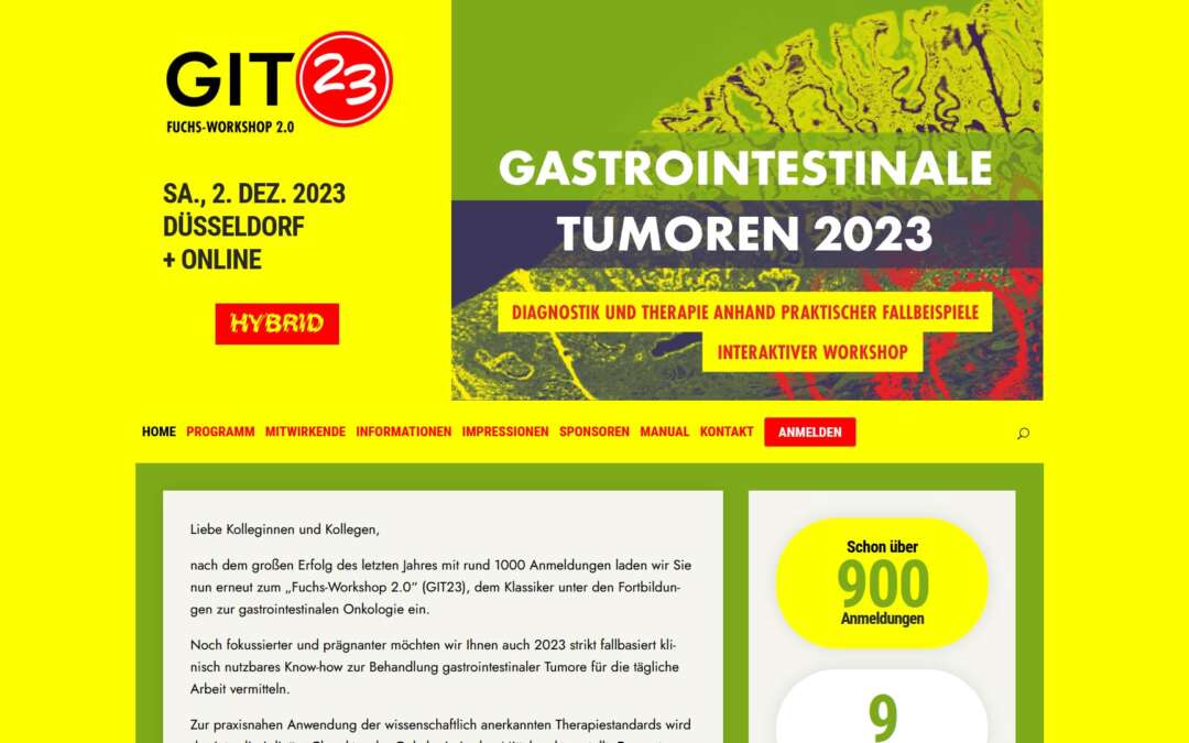 Website für die Jörg Eickeler Fortbildungsveranstaltung “GIT Düsseldorf” (September 2023)