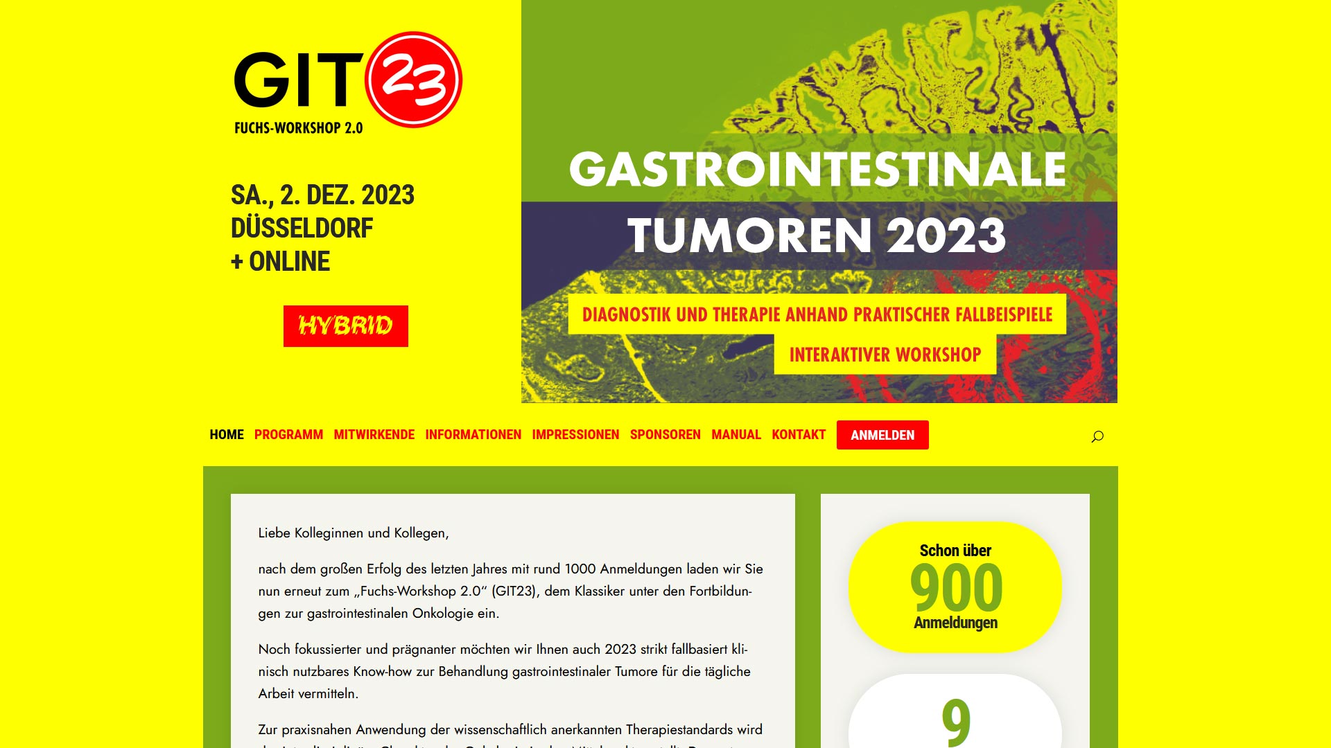 Website für die Jörg Eickeler Fortbildungsveranstaltung “GIT Düsseldorf” (September 2023)